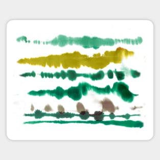 Watercolor Soft Nautical Lines Green Gold Magnet